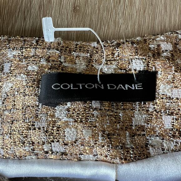 COLTON DANE Women's Gold Speckled Tweed Suit Jacket - Picture 6 of 7